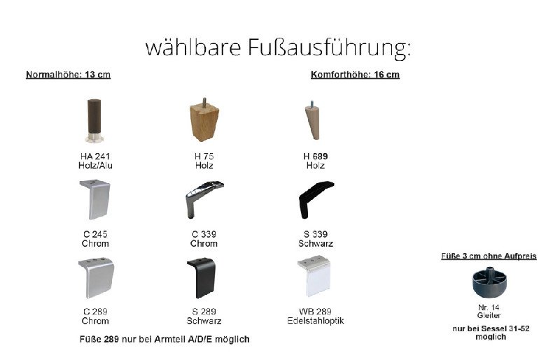 Fußausführung