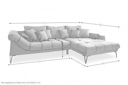 Garda von Benformato - Ecksofa Ausführung rechts anthrazit