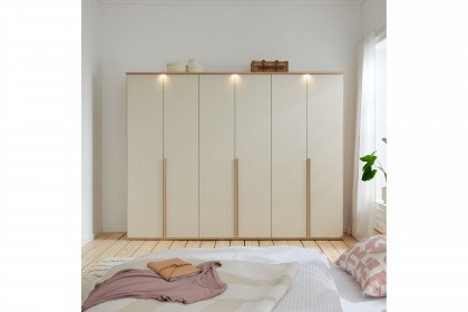Montino von Musterring - 6-türiger Kleiderschrank Eiche - sand