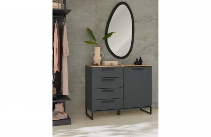 Montino von Musterring - Kommode mit Kufen Lack basalt/ Balkeneiche Furnier