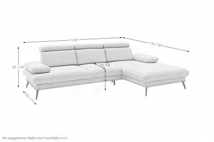 Santorini von BENIX - Polsterecke rechts grau