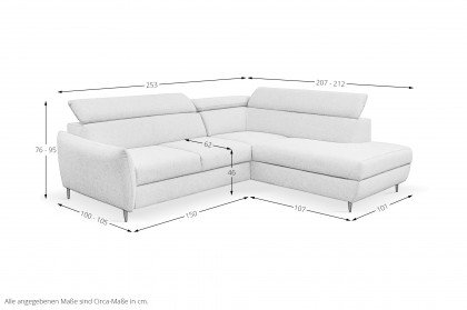 Othello von BENIX - Ecksofa rechts beige
