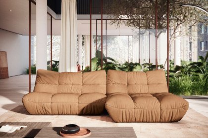 Passion-LE25 von designwerk - Ecksofa rechts camel