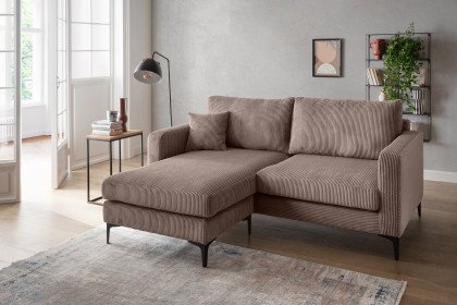 Eliza von Benformato - Ecksofa Variante links grau-braun