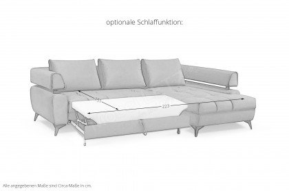 Paris-LE25 von BENIX - Ecksofa rechts hellgrau