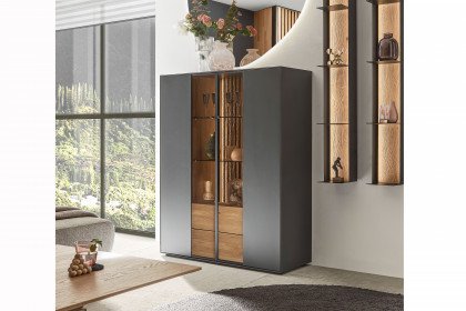 Selino von Hartmann - Highboard Kerneiche natur/ anthrazit 