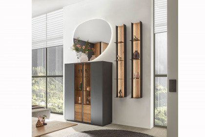 Selino von Hartmann - Highboard Kerneiche natur/ Birke anthrazit 