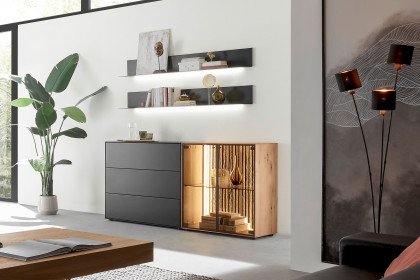 Selino von Hartmann - Sideboard Kerneiche natur/ Birke anthrazit 