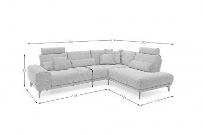 MR 290 von Musterring - Couchgarnitur rechts lind