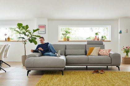 MR 290 von Musterring - Ledergarnitur links alu