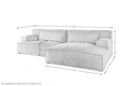 Lecco von Primavera Furniture - Sofagarnitur rechts grey