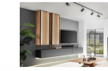 Selino von Hartmann - Wohnwand V20 Kerneiche natur/ anthrazit 