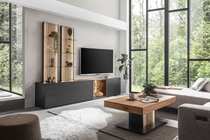 Selino von Hartmann - Wohnwand V28 Kerneiche natur/ anthrazit