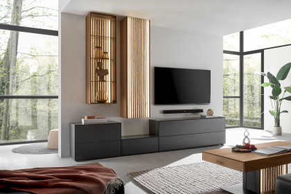 Selino von Hartmann - Wohnwand V30 Kerneiche natur/ Birke anthrazit