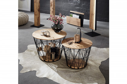 Naturstücke von Hartmann - Couchtisch Riffeiche Umato/ Metall