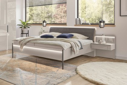 San Antonio von Musterring - Ehebett champagner - Polster basaltgrau