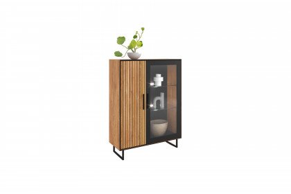 Bella-living von Elfo Möbel - Highboard 3503 Eiche/ schwarz