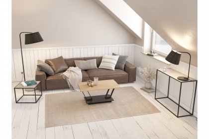 Barcelona-living von Akante - Couchtisch Eichenfurnier/ Edelstahl schwarz