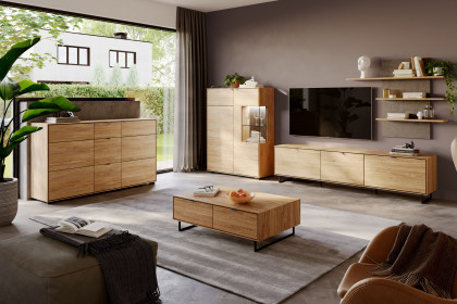 Rosa von Elfo Möbel - Wohnwand Eiche, inklusive Beleuchtung