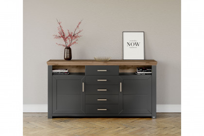 York von set one by Musterring - Sideboard 55 in Anthrazit und Eiche