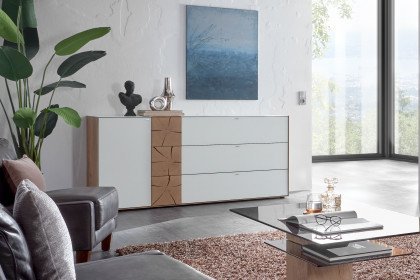 Caya von Hartmann - Sideboard Kerneiche/ Hirnholz/ Mattglas