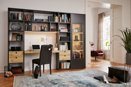 Kara-System von Musterring - Wohnregal mit Schreibtischplatte