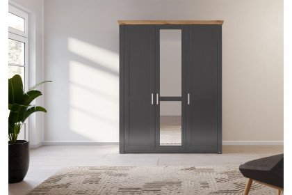 York von set one by Musterring - Schrank im Landhaus-Stil grau mit Spiegel