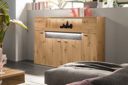 Deltona von set one by Musterring - Highboard in Eiche mit Zierelement