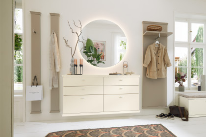 Korsika-Dielen von Musterring - Garderobenset Lack cashmir/ wollweiß