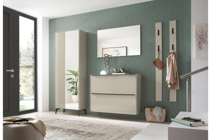 Reno-Foyer von set one by Musterring - Garderobe Glas kaschmir/ graphit schwarz