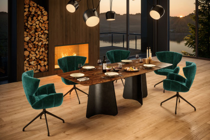 Maona von Bretz - Esstisch mit Tischplatte aus amerikanischem Nussbaum