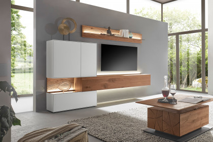 Torido von Hartmann - Wohnwand V20 Lack weiß/ Kerneiche/ Riffeiche