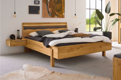 Incasa Albero von Decker - Holzbett Wildeiche mit Schiefer-Kopfteil