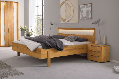 Incasa Albero von Decker - Bett Eiche mit satiniertem Glas-Akzent & Baumkante