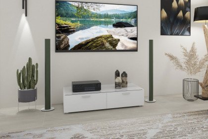 CUBE-living von Radon - Lowboard mit weißem Glas