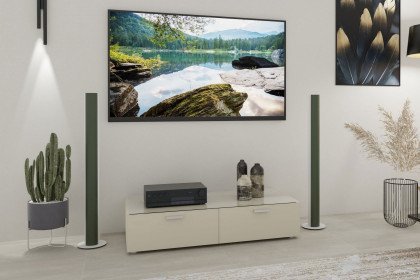 CUBE-living von Radon - Lowboard mit palazzofarbenem Glas