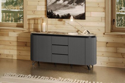 Columbus von Akante - Sideboard mit Stahlfüßen in Mattschwarz