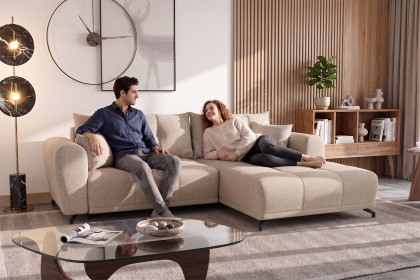 PG-LE-03 von BASTI dein Sofa - Ecksofa rechts beige