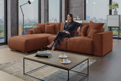 PG-LE-02 von BASTI dein Sofa - Cordsofa Variante links terracotta