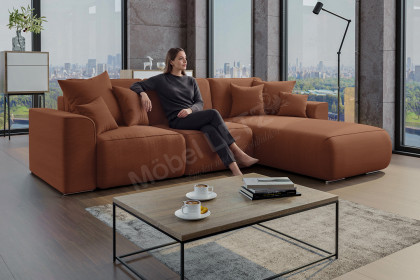 PG-LE-02 von BASTI dein Sofa - Cordsofa Variante rechts terracotta