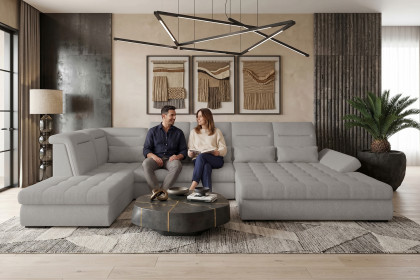 PG-LE-05 von BASTI dein Sofa - XXL-Sofa links hellgrau