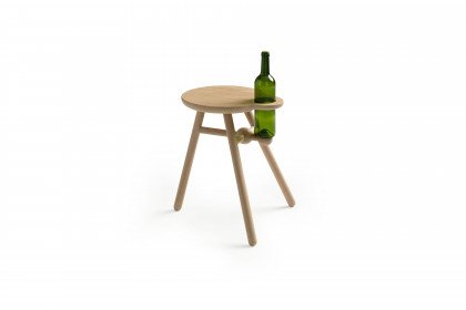 Bottle Stool von Pode - Beistelltisch massive Eiche in White