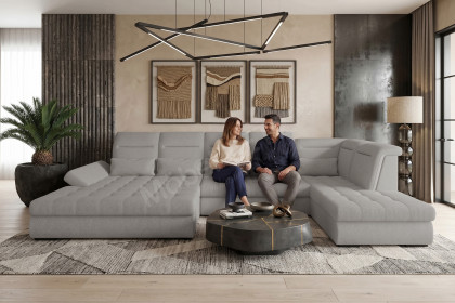 PG-LE-05 von BASTI dein Sofa - XXL-Sofa rechts hellgrau