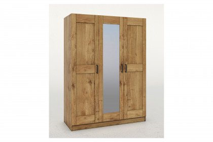 Toni von Elfo Möbel - 3-türiger Schrank mit Spiegel ca. 152 cm breit Wildeiche