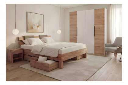 Jasper & Tom von Elfo Möbel - Single-Schlafzimmer kaschmir - Eiche massiv