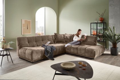 Italia von Benformato - Ecksofa rechts braun