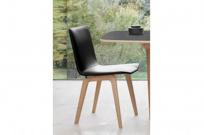 #811 Dining Chair von Skovby - Massivholzstuhl in Leder black