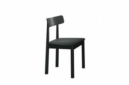 #96 Dining Chair von Skovby - Stuhl Eiche schwarz/ Leder schwarz