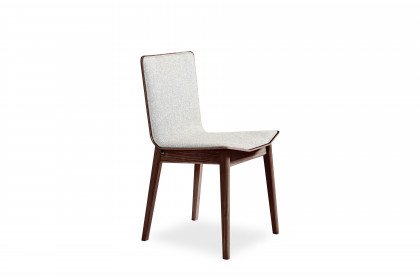 #807 Dining Chair von Skovby - Stuhl beige/ Nussbaum lackiert