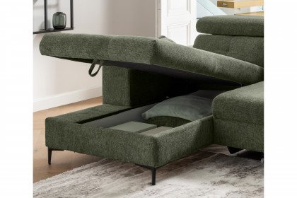 Neapel von Benformato - Ecksofa links moosgrün